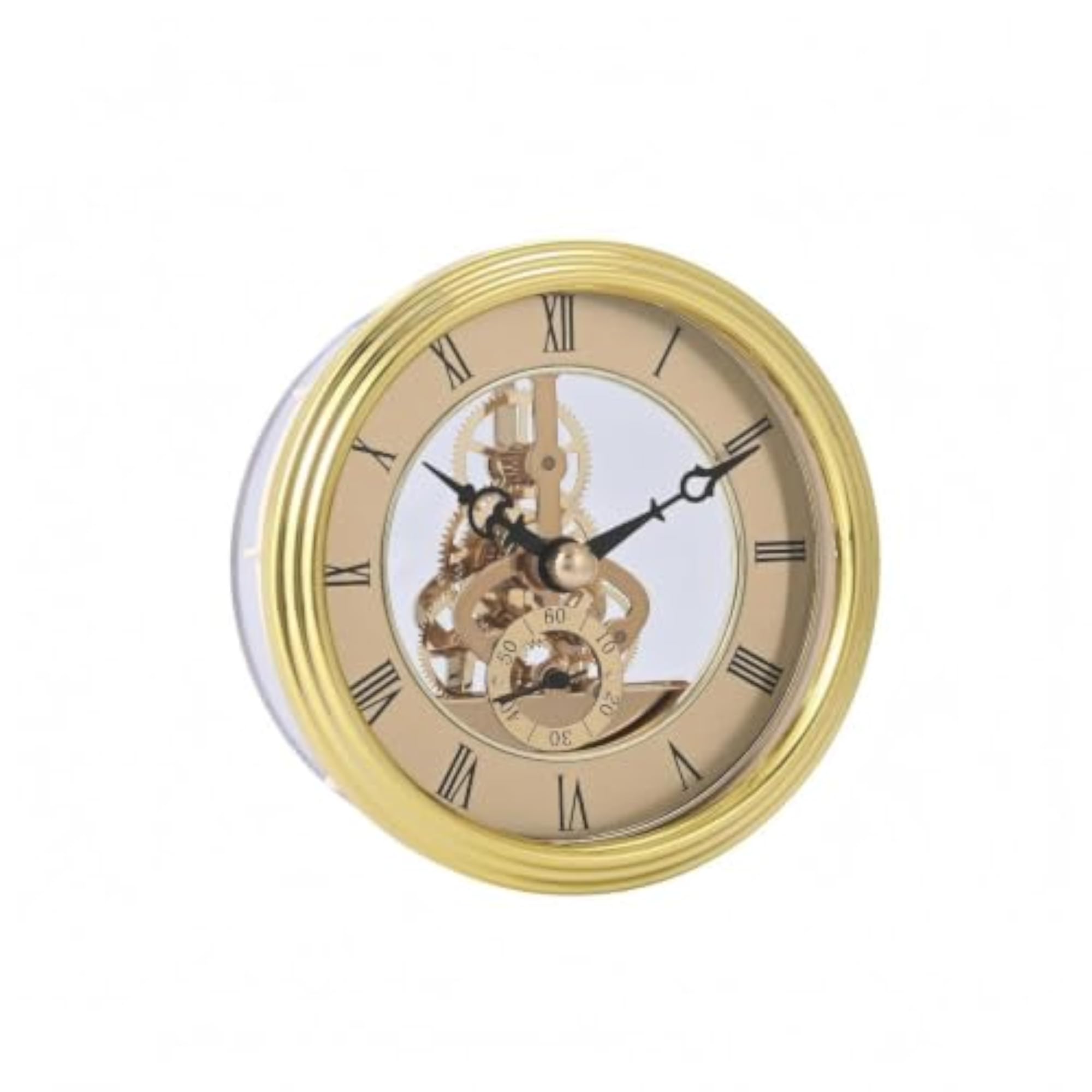 Round Clock Insert with Mechanical Gears