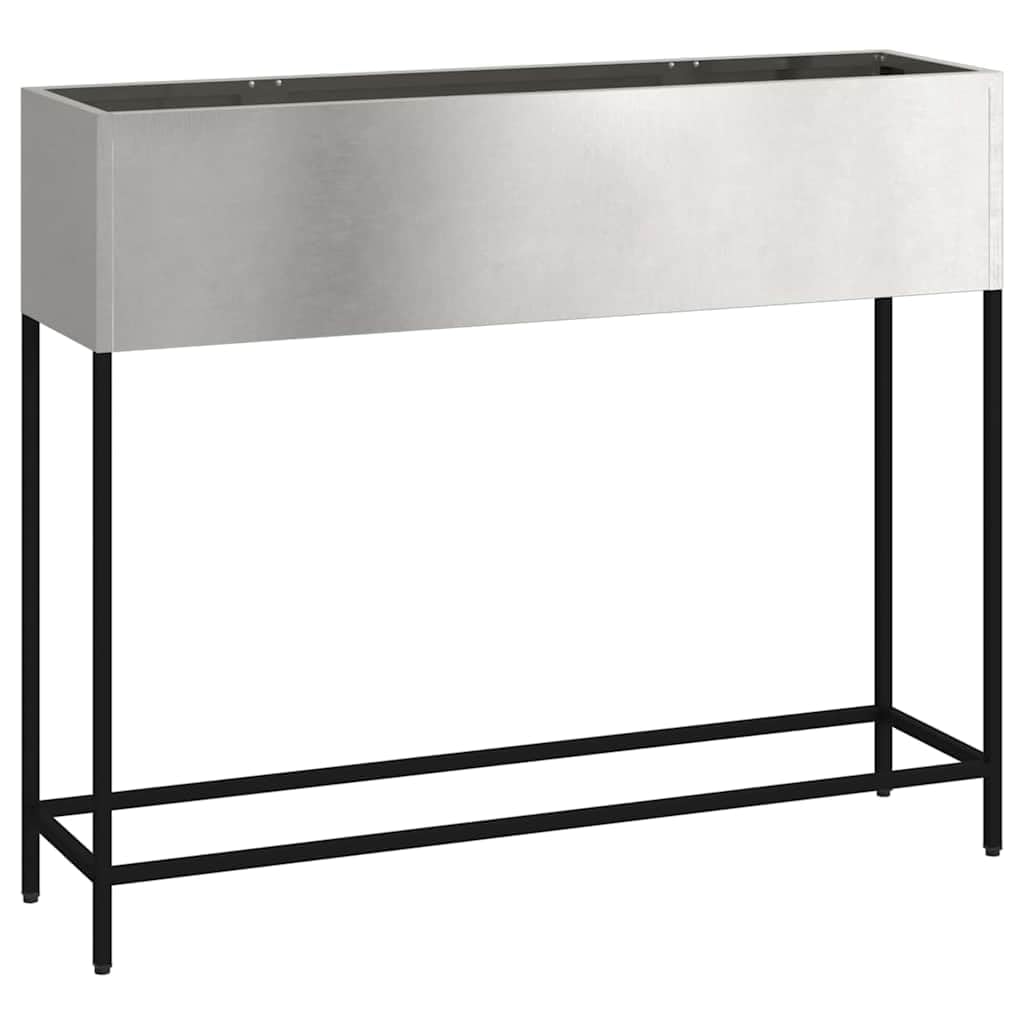 Hochbeet Edelstahl Silber 100 x 26 x 82 cm Pflanzkasten | Stilvoller Blumenkübel für Balkon und Terrasse, wetterbeständiges Design für eine einfache Pflanzenpflege.