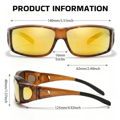 Image of SIPHEW Mirrored Sunglasses Polarized Fit Over Glasses for Men&Women