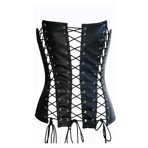 Corset serré en cuir synthétique guêpière bustier gothique
