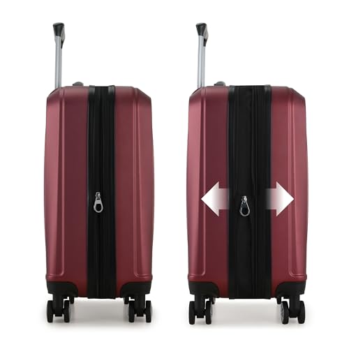 Elite Luggage Expandable Hardside Spinner Luggage, Burgundy, Carry-on 21-Inch - Image 4