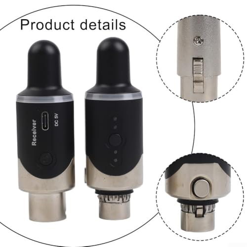 Sistema inalámbrico UHF para micrófono, kit transmisor-receptor XLR para micrófono dinámico y mezclador de guitarra, alcance de 50 m, cambio de frecuencia con un solo clic, carcasa metálica, duración de 6-8 horas miniatura 6