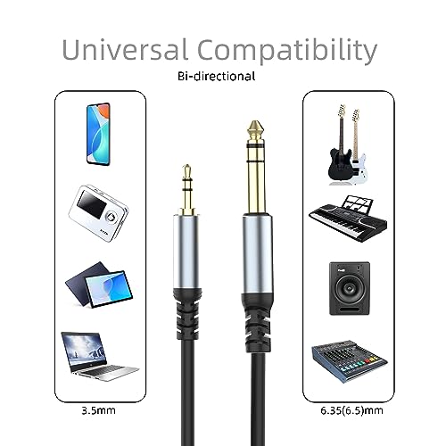 Cable de audio estéreo 3.5mm a 6.35mm HIEbee 1.5 m miniatura 2