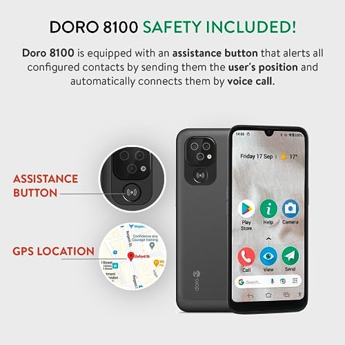 Doro 8100 4G Unlocked Smartphone for Seniors Easy Mobile Phone 13MP