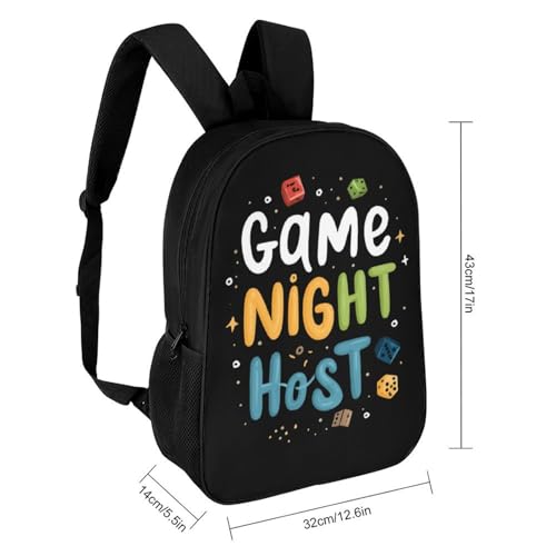 Game Night Host Classic 17 Inch Backpack Travel Daypack Casual Shoulder Bag with Adjustable Strap for Men Women2