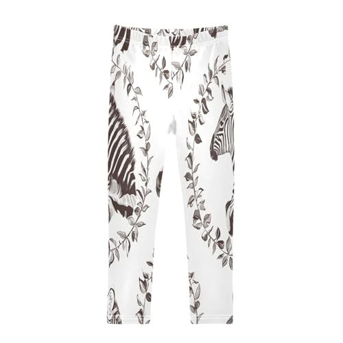 Bolaz Toddler Girls Leggings Printed Yoga Pants Leggings Zebra Wreath for Kids