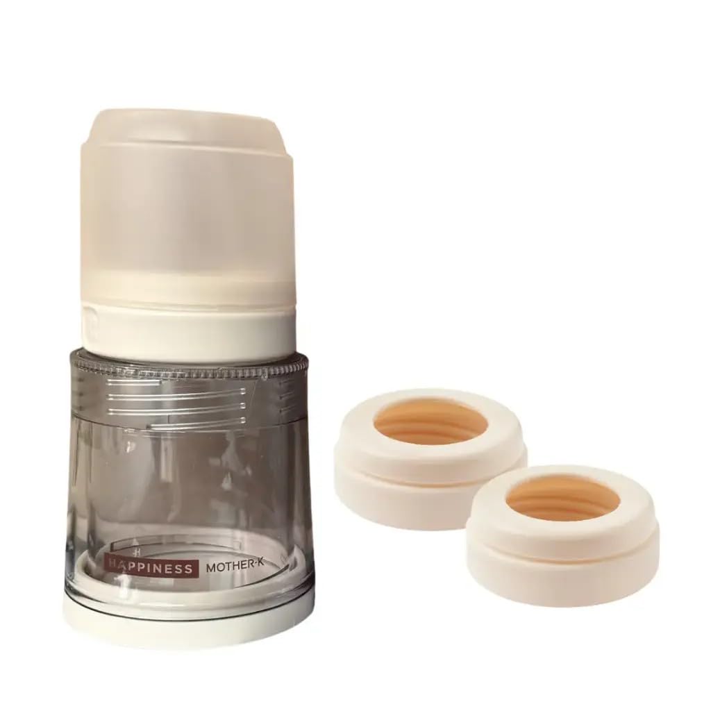 Foldable Baby Bottle, Portable Travel Essential, Space Saving Design for Travel or Diaper Bags, No Nipple Included, Made in Korea (Cream)