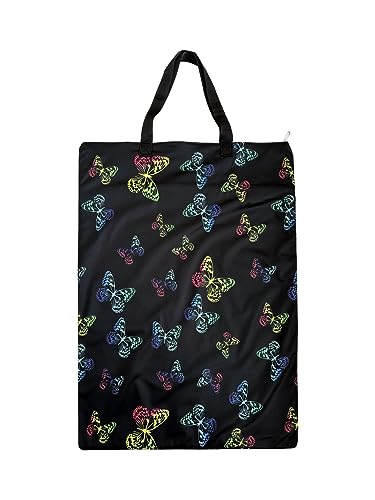 JUTESK Large Hanging Wet/dry Cloth Diaper Pail Bags for Reusable Diapers or Laundry (1pieces) (Black Butterfly) - Image 2