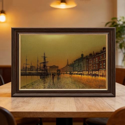 Impression sur toile Greenock Harbour John Atkinson, cadre suspendu déco murale