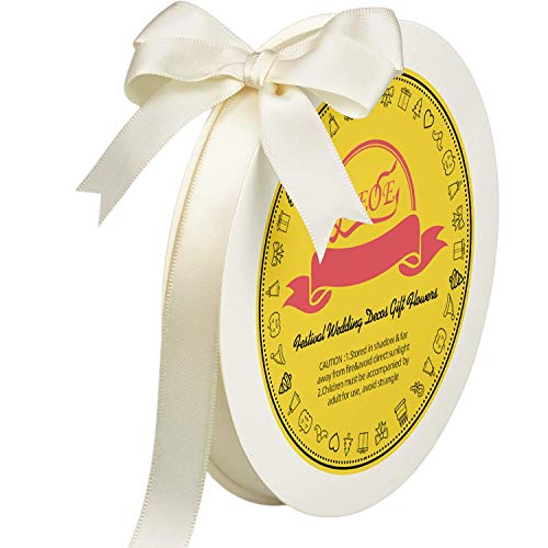 Image of Double Face Ivory Satin Ribbon 5 /8 inch X 50 Yards Polyester Ivory Ribbon for Gift Wrapping Very Suitable for Weddings Party Invitation Decorations and More