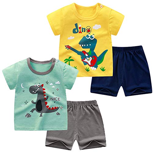 Image of Toddler Boys T-shirt and Shorts Set 4 PCs Outfit Baby Summer Clothes
