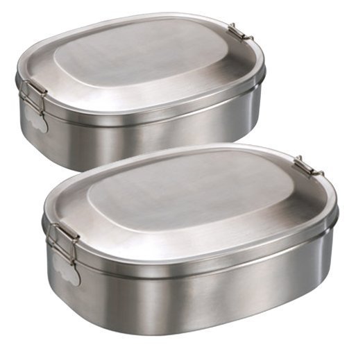 2 x contenitori in acciaio inox, 14 x 18 cm, per