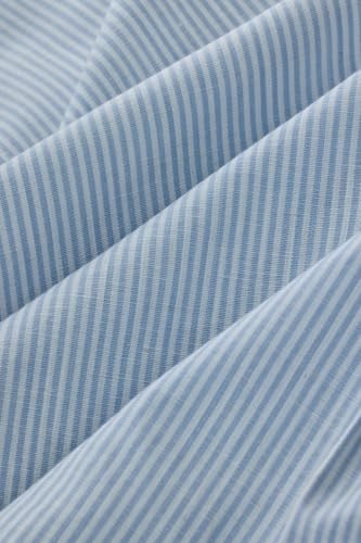 Image of SNITCH Men Casual Plus Size Shirt | Regular Fit Full Sleeve Mandarin Collar Striped Design | Premium Cotton Linen Blend & Breathable Fabric for Office & Everyday Wear