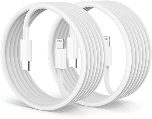 Image of USB C to Lightning Cable 2Pack 3FT Type C Charger Fast Charging Cord Compatible for Apple iPhone 14 /14 Pro /14Pro Max /13 /13 Pro /12 /12 Pro /11 /11 Pro /XR /XS /X /8 /8 Plus /7 /7 Plus Power Delivery Cord, White