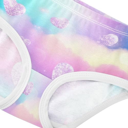 Toddlers Underwear Floral 2t Cotton Panties for Girl Designer Undies Kids Briefs Pastel Clouds Hearts4