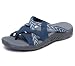 Skechers Women's Reggae-SOUNDPROOF-Thong Slide Multi-Strap Sandal, Navy, 8 M US