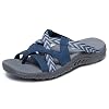Skechers Women's Reggae-Soundproof-Thong Slide Multi-Strap Sandal