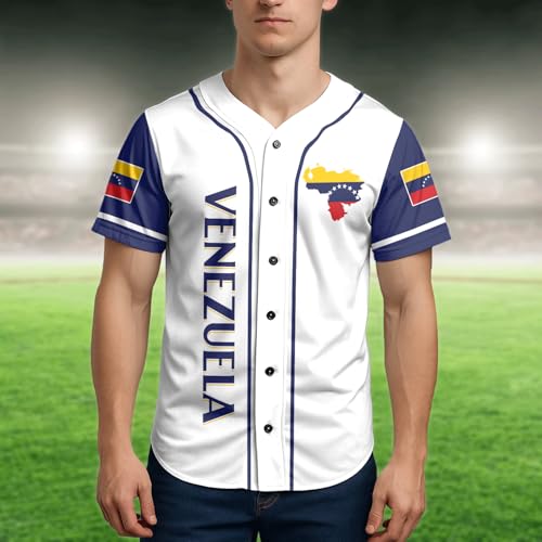 Venezuela Baseball Jersey | Personalized Name Number Sports Shirt | Custom Venezuela Jersey Shirt for Men Women miniatura 2