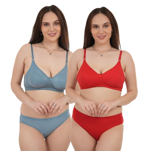Image of Unitrust Premium Lingerie Set with Full Coverage Non-Padded Bra and Hipster Panty Set