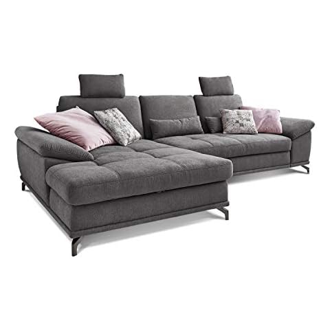 Cavadore L-Form-Sofa Castiel mit Federkern Cover