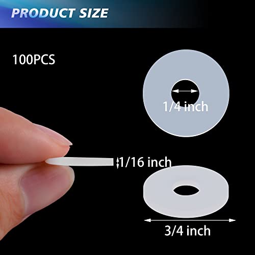 100 Pcs 3/4 Inch Clear Vinyl Replacement Washers Flat Washer Gasket 1/16 Inch (2 Mm) Thickness Washer Spacer For Glass Shower Door Handle Towel Bars Replacement Parts For Standoff Cap Assemblies #TOP1