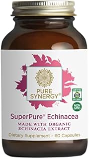 PURE SYNERGY SuperPure Echinacea Extract | 60 Capsules | Made with Organic Ingredients | Non-GMO | Vegan | Triple Extract Echinacea Supplement