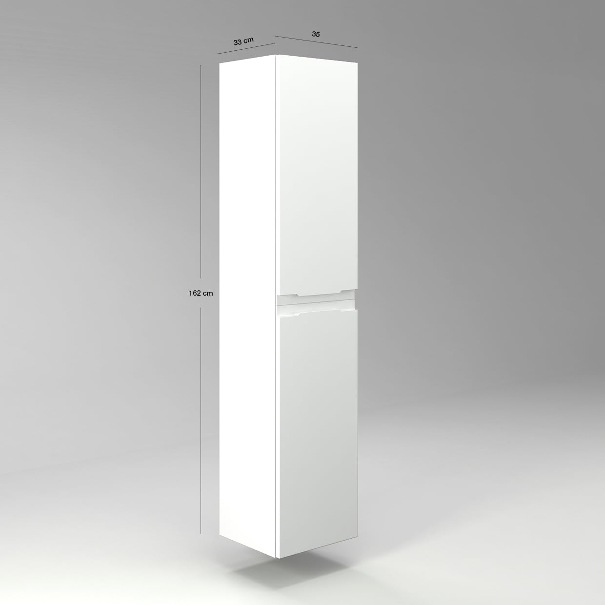 Diventa Modello Diva Star, Colonna Bagno sospesa con 2 ante e 4 ripiani spaziosi, colore verde e grigio