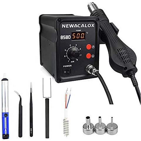 Hot Air Rework Station 500 ° C Soldering Station with Hot Air Gun Airflow Adjustable Desoldering Station for BGA IC Desoldering Tool Cover