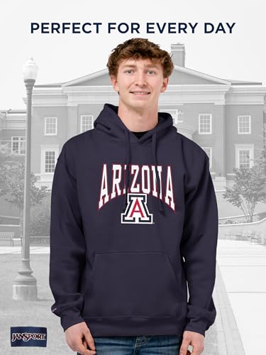 Image of JanSport NCAA Officially Licensed Rival Hoodie, Long Sleeve Unisex Sweatshirt, Cotton-Polyester Blend, Double-Layered Hood