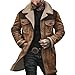 Men Dress Coats Fashion, Men's Vintage Suede Jackets Fashion Plush Collar Western Cowboy Coats Distressed Faux Leather Motorcycle Jacket Trendy Color Block Long Trench Coat Khaki