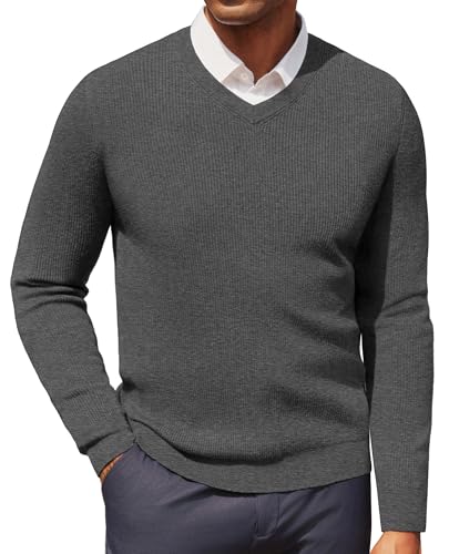 PJ PAUL JONES Men's Long Sleeve Sweaters Ribbed...