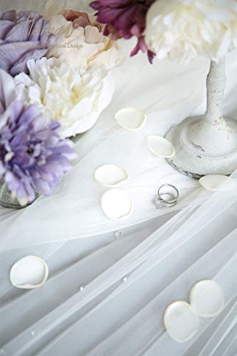 Floroom 300Pcs Silk Rose Petals Ivory Flower Petals For Wedding Flower Girl Basket White Aisle Scatter Dinner Table Centerpieces Party Confetti Bridal Shower Romantic Night Decoration thumb #1