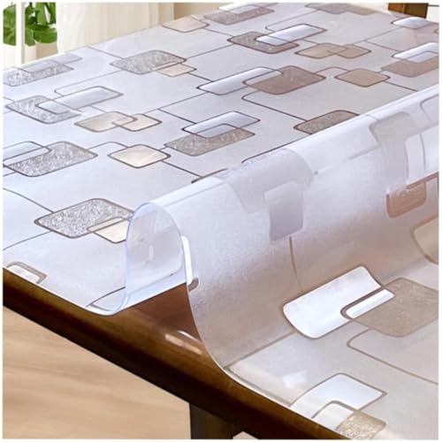 1.0mm Lace PVC Table Protector ? Decorative Clear Vinyl Table Mat for Scratch Concealment ? Waterproof, Wipeable Floral Surface 