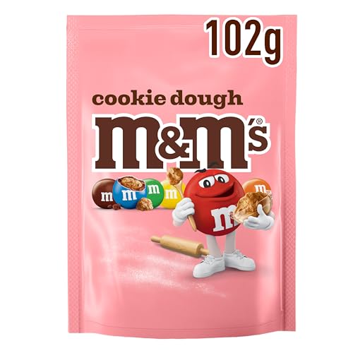 M&Ms Cookie Dough Chocolate Sweet Bag 102g | Small Milk Chocolate Pouch with Crispy Centre | Personal Chocolate Treats for Commute Snacking Desk Breaks & Coffee Pairing