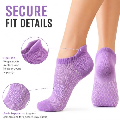 Image of Ankle Running Socks For Women, Athletic Wicking Thick Cushioned Low Cut With Tab Casual Sports Socks