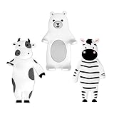 MEKO Klebehaken ohne Bohren, 3 Stück biegsam Tier Figuren Handtuchhaken Badezimmer Kinderzimmer Küche selbstklebend Haken für Kinder, Max 500G