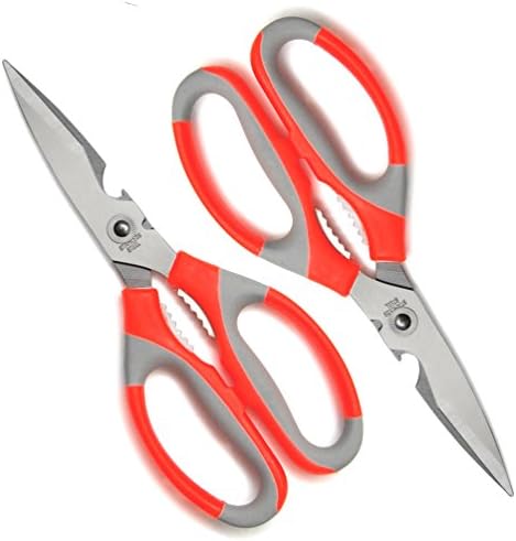 Hometeq 2 Pack - Scissors Stainless Steel Heavy Duty Kitchen Sharp Scissors Multi-Purpose Poultry Shears with Soft Grip Handles