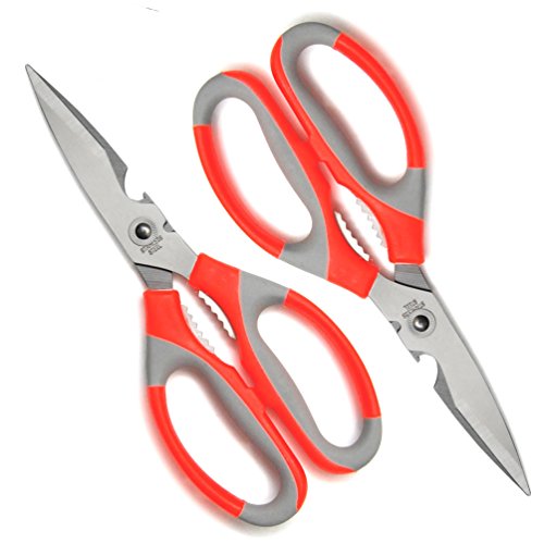 Hometeq 2 Pack - Scissors Stainless Steel Heavy Duty Kitchen Sharp Scissors Multi-Purpose Poultry Shears With Soft Grip Handles #TOP3