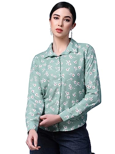 Image of OOMPH! Women's Cotton Regular Fit Floral Button Down Shirt