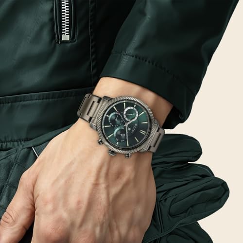 Titan Regalia Stellar Quartz Green Dial Men's Watch Grey - Image 5