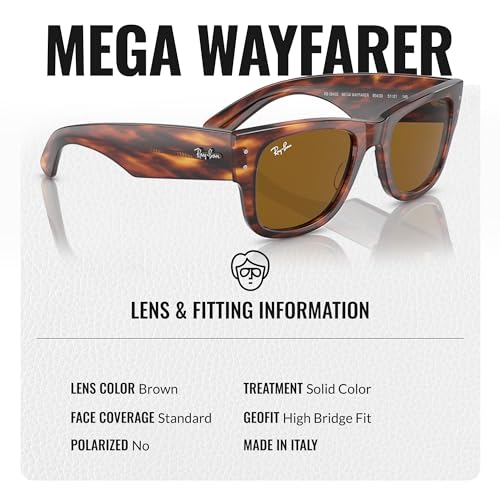 Ray-Ban RB0840S MEGA WAYFARER Square Shaped Sunglasses for Men & Women with Official RAYBAN Eyewear Kit4