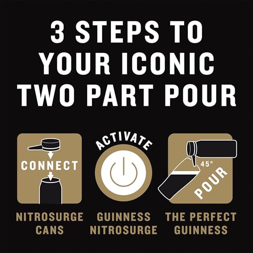 Guinness Draught Nitrosurge │ Stout Beer │ 4.1% vol │ 10x558ml │ Perfect Pub Pour at Home │ Cans │ Device Sold Separately │ Ideal for Festive Gatherings