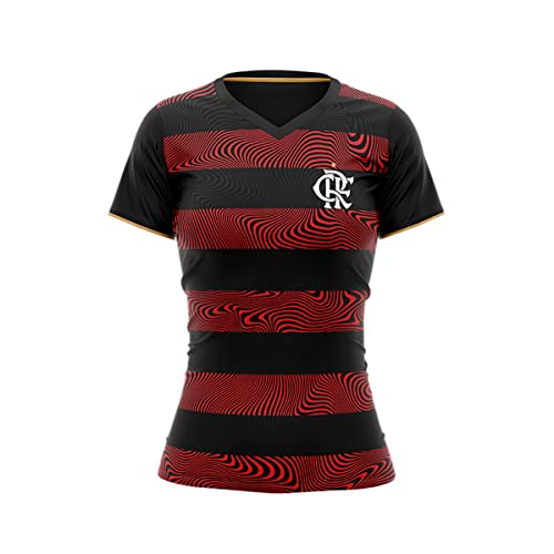 Camisa Flamengo Brains - Feminina Tamanho:G;Cor:Vermelho/Preto