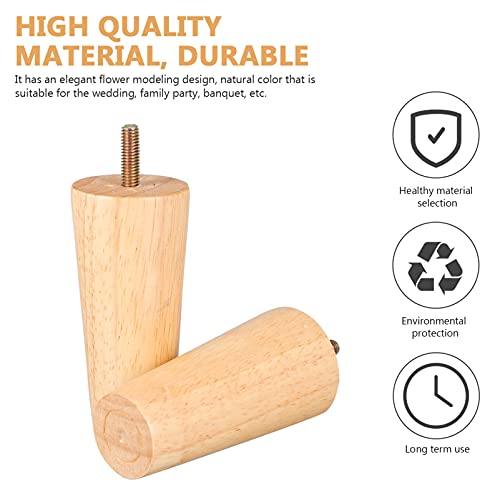 TOPBATHY 4Pcs de Estilo Nórdico Cadeira de Madeira Pernas Pernas de Reposição para Móveis de Madeira