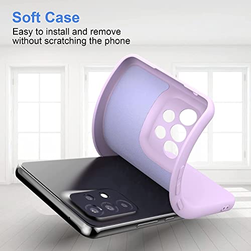 Image of DIZORO Microfiber Candy Case Compatible for Samsung A53 5g Smooth Touch Cushion Liquid Soft Silicone Gel Rubber Phone Cases Non-Slip Full Body Protective Shockproof Back Cover (Purple)
