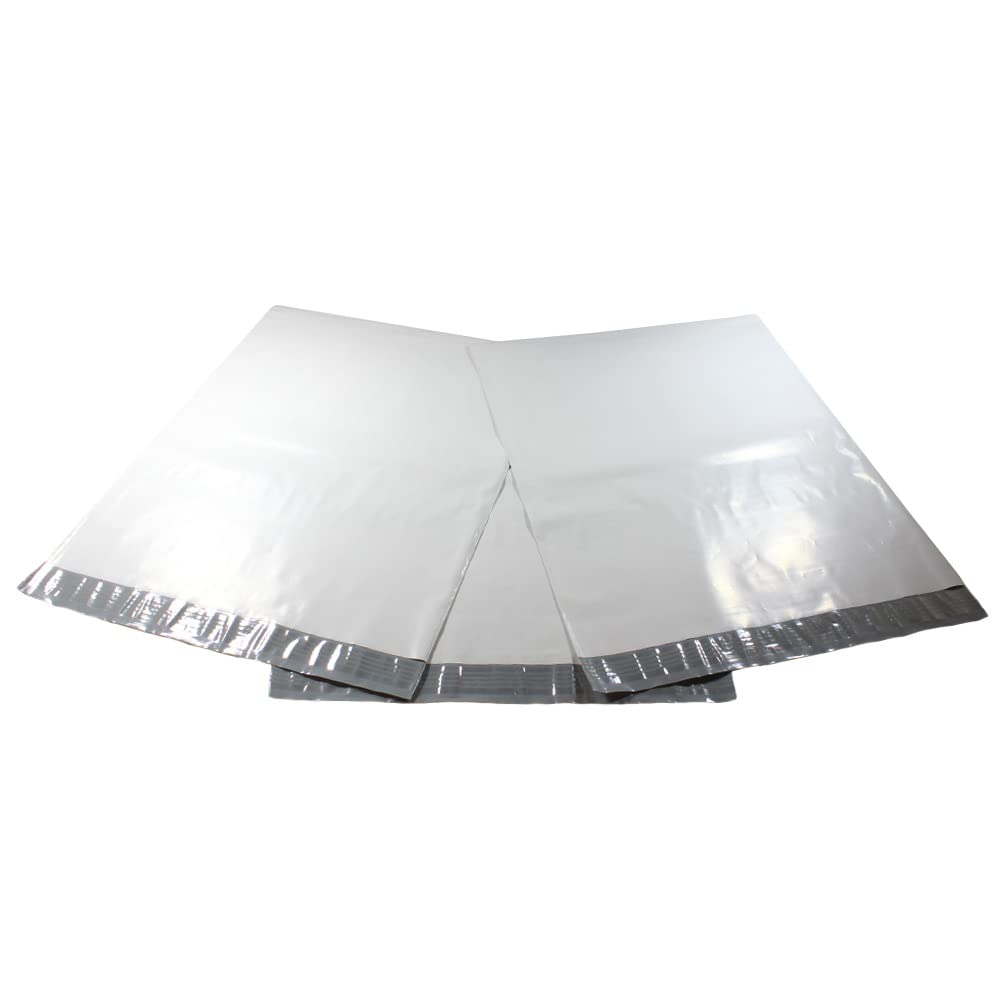 50 Count White Poly Mailers 5x6 Inches - Self-Seal Shipping Envelopes, 2.35 Mil Thick | EcoSwift