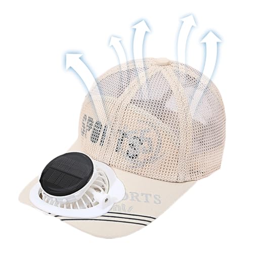 Hobngmuc Gorra con Ventilador Incorporado, Sombrero Visera Solar Transpirable, Ventilador De Energía Solar/USB para El Deporte Al Aire Libre De Verano