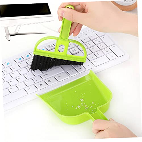 MUCKLILY Mini Besen und Kehrschaufel Set für Kleintierkäfigen und Engen Räumen Wiederverwendbar Grün für Hamster Meerschweinchen Kaninchen – Bild 5