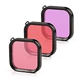 Kit 3 en 1: tres filtros en un kit (Filtro rojo, rosa y morado) para diferentes condiciones de buceo. Suficiente para la mayoría de las fotografías diarias.