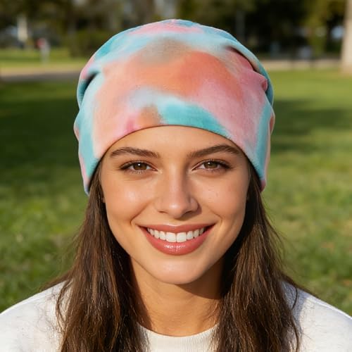Image of Bohend Bohemian Beanie Hats Headwear Cap Stretch Non Slip Bandanas Sleep Turbans Hats for Women Men Close top Head Covering